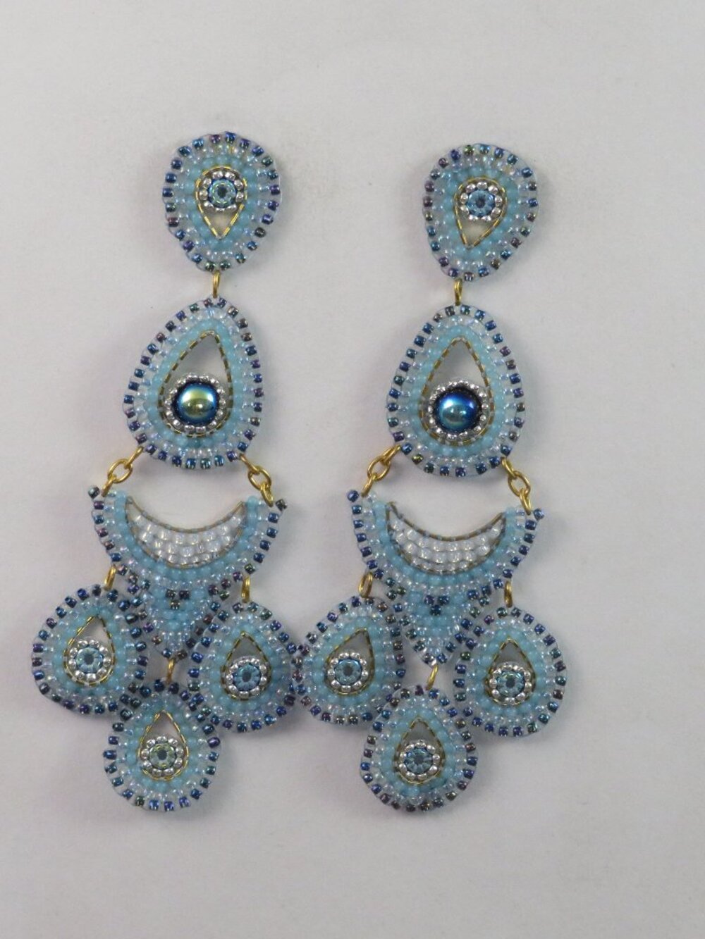 Blue chandelier earrings